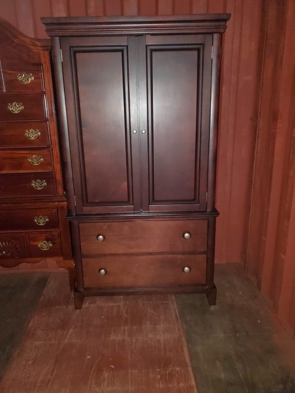 Solid Wood Armoire With Storage