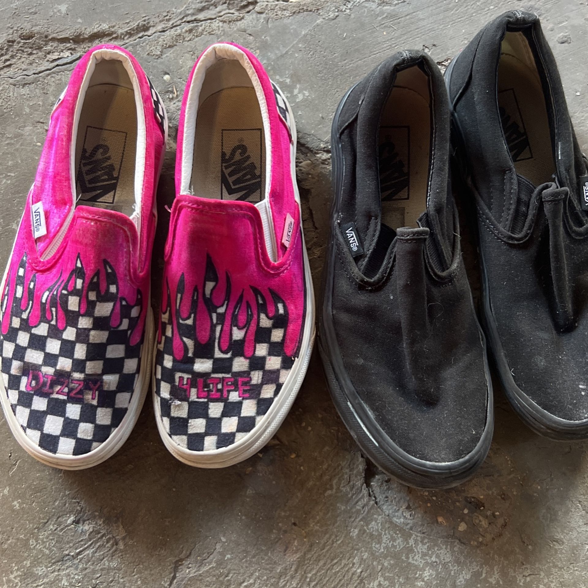 Vans Pink Size 6 black size 7