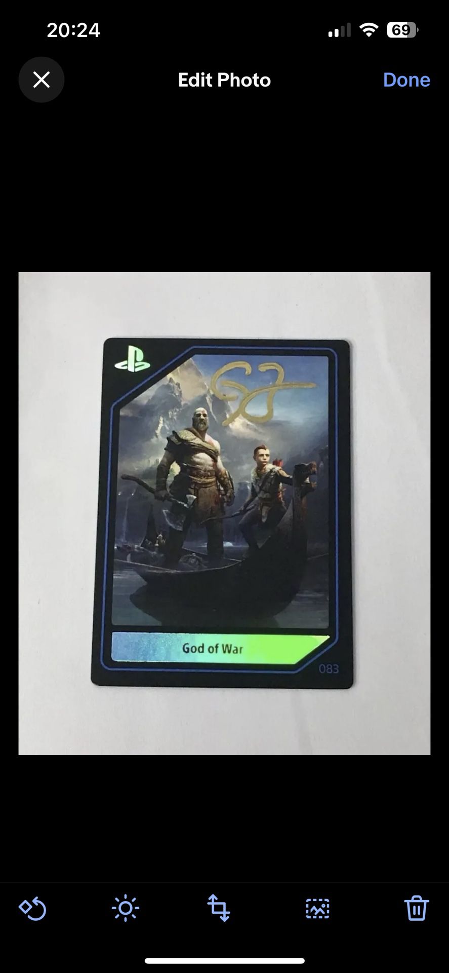 Signed God Of War PSX Card