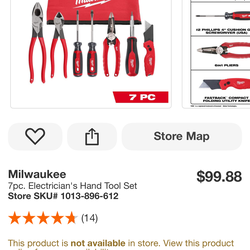 Brand New Milwaukee 7pc Electrician Tool Set – Fastback Included