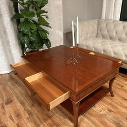 Solid Wood 4- Drawer Coffee Table 