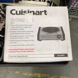 Boxed Cuisinart Cast Iron Single Burner