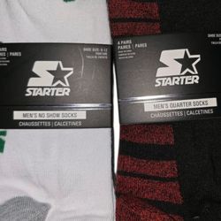 STARTER Athletic Socks Assorted 8 pk size (6-12)