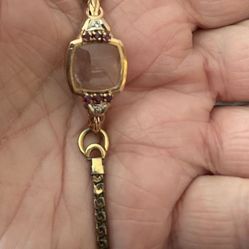 Ladies, Gold, Watch With Rubies And Diamonds. Please Read Description Carefully.