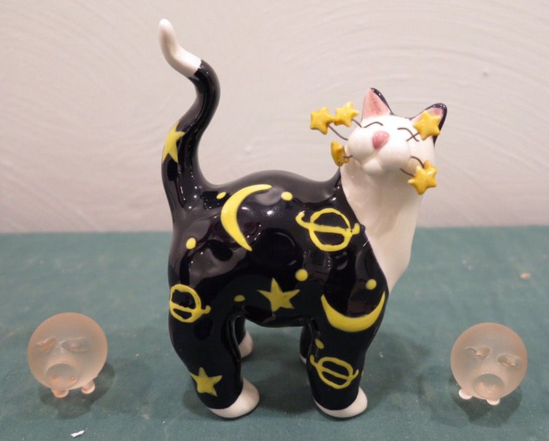 Vintage Lacombe Willitts Designs China Cat Figure Stars Moons & Planets – Design 86051