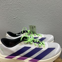 Adidas Adizero Evo SL 'White Collegiate Purple Lime Burst' Shoes JS4495 Sz 11