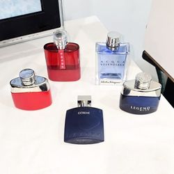 Lot 5 Men's Cologne Fragrance Prada Azarro Montblanc  Salvatore Ferragamo  (NEW)