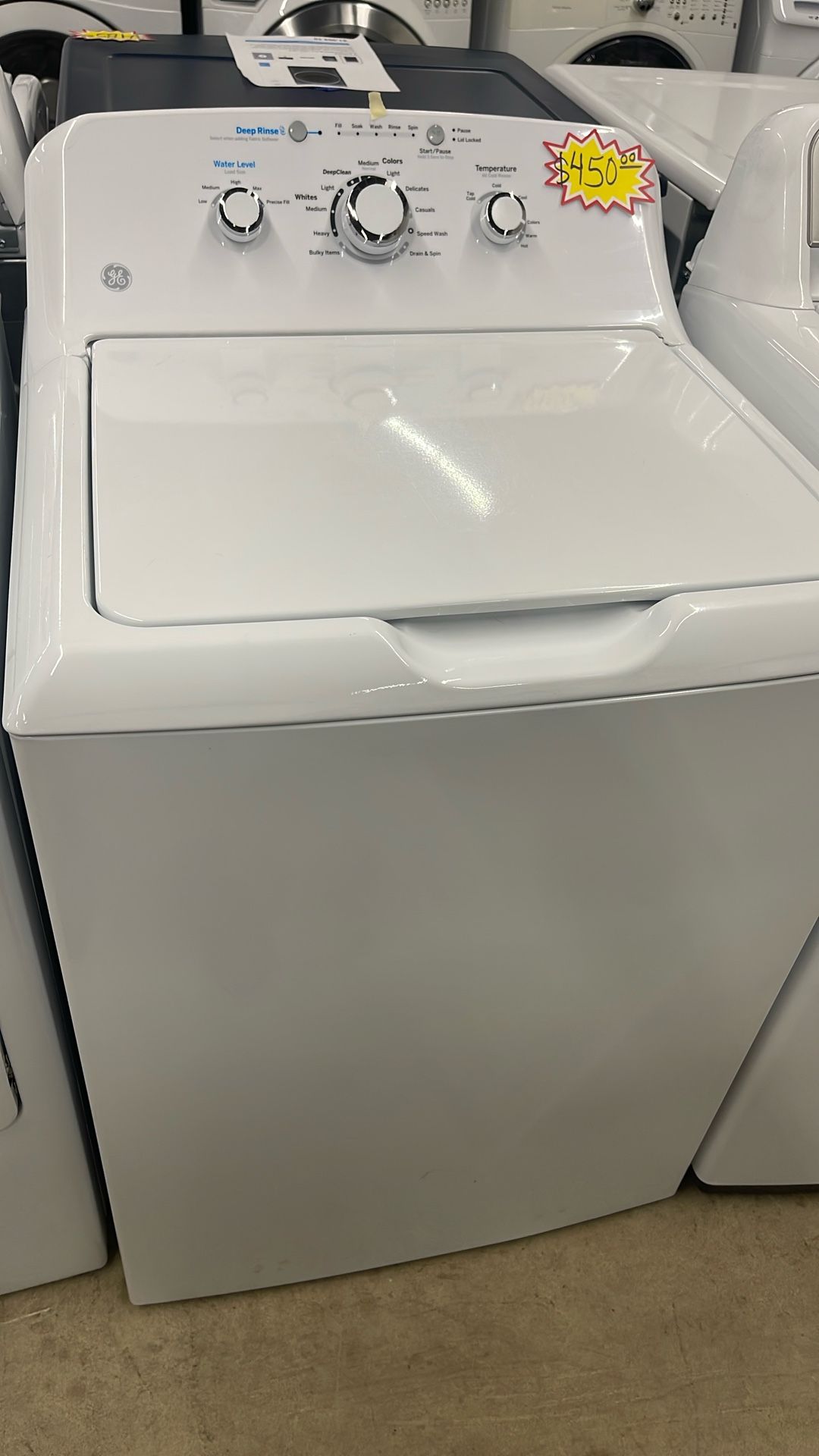 GE White Washer Top Load