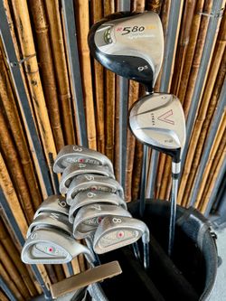 TaylorMade & Ping Golf Club Set - Titleist Leather Bag