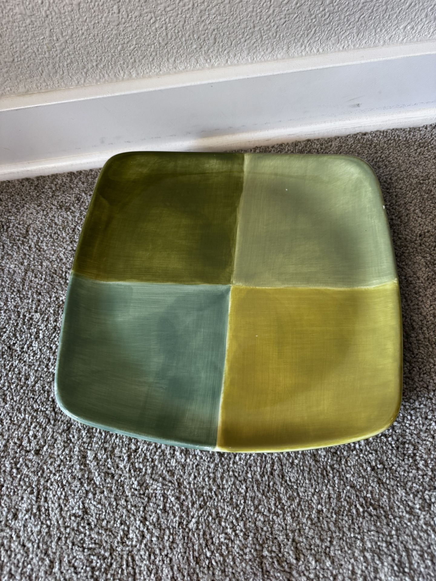 TableTops Unlimited Quadratini Square Ceramic Dinner Plates, 10in, Set Of 2