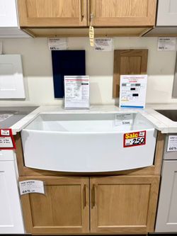 NEW Classic White Farmhouse Ceramic Sink –Display  On Sale NOW ONLY $250!