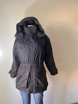 Eddie Bauer Black Puffer Hooded Goose Down Jacket