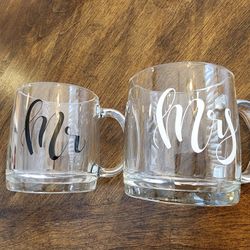 Mr And Mrs Glass Mugs
