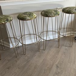 4 Beautiful Gold Barstools