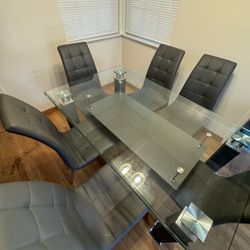 Glass Top Dining Table