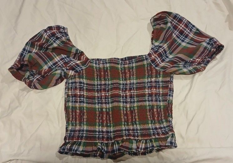 American Eagle Plaid Top 