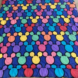 Vintage Disney Mickey Mouse Ears Blanket Twin