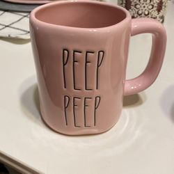 Rae Dunn pink peep peep mug