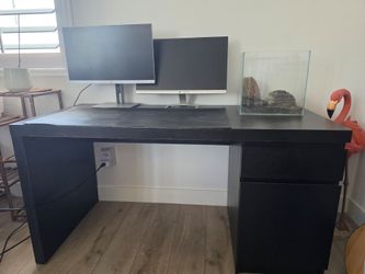 Black IKEA study desk