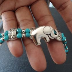 Elephant Charm Beaded Bracelet 