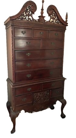 Antique Mahogany Chippendale Highboy Chest of Drawers
