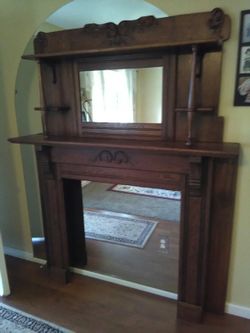 vintage fireplace mantel two piece beautiful for Sale in Menifee, CA -  OfferUp