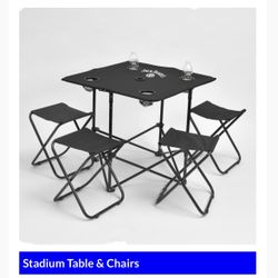 Stadium Table with 4 Stools Set