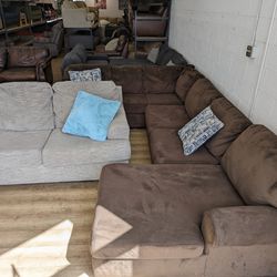 Free Delivery! Brown Microfiber Sectional Couch 