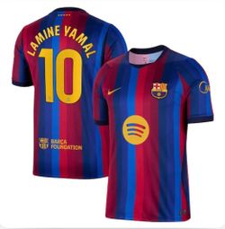 Barcelona New Home Soccer Futbol Jersey Lamine Yamal MEDIUM