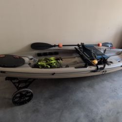 Pelican Fishing kayak With Cart  And Upgraded Seat