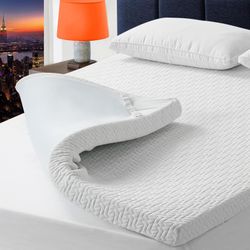 3 Inch King Size Gel Memory Foam Mattress Topper, Cooling Mattress Pad Cover for Pressure Relief, Bed Topper with Removable Cover,Soft & Breathable