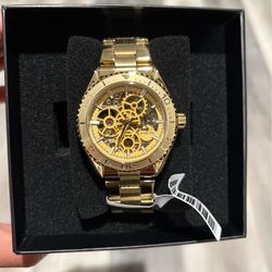 invicta object D art automatic men’s watch w/ skeleton dial stainless steel, 43mm , Gold ⭐️  -Brand new in box unworn