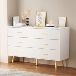 6-Drawer White Dresser