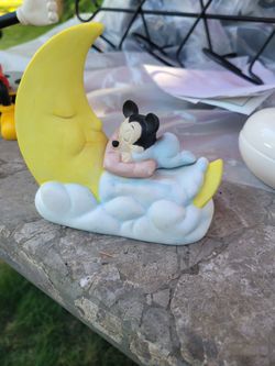 Mickey Mouse Sleeping on Moon Figurine