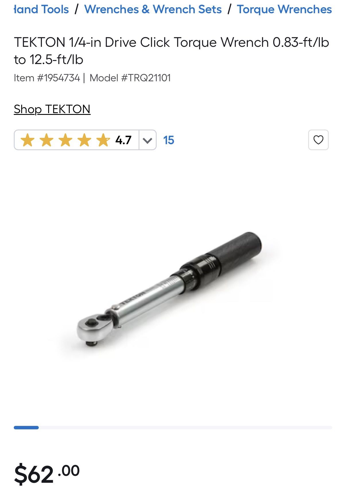 Torque Wrench 10-150in - Lb