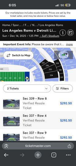 Ram Vs lions VIP Premier Seats With Lounge Access