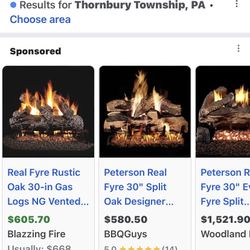 24” Fireplace Logs Gas Logs. 145.00