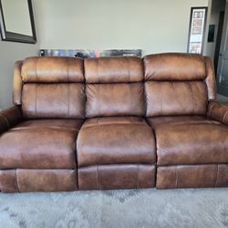 Genuine Leather Power Recliner Sofa – $600 OBO