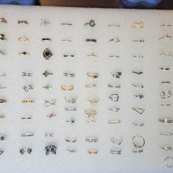 130+ Rings - Many Sizes - 2 Lit Ring Boxes - Brand New Unused