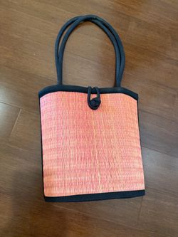 Cambodian straw orange bag