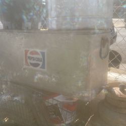 Vintage Collectible Pepsi Cola Aluminum Metal Cooler 