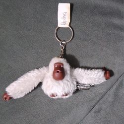 Kipling Nyrie Crossbody Bag Ivory With Iconic Monkey Keychain 