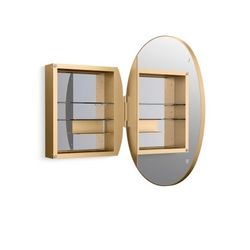 KOHLER
Verdera 24 in. W x 34 in. H Oval Framed Moderne Brushed Gold Recessed/Surface Mount Medicine Cabinet with Mirror