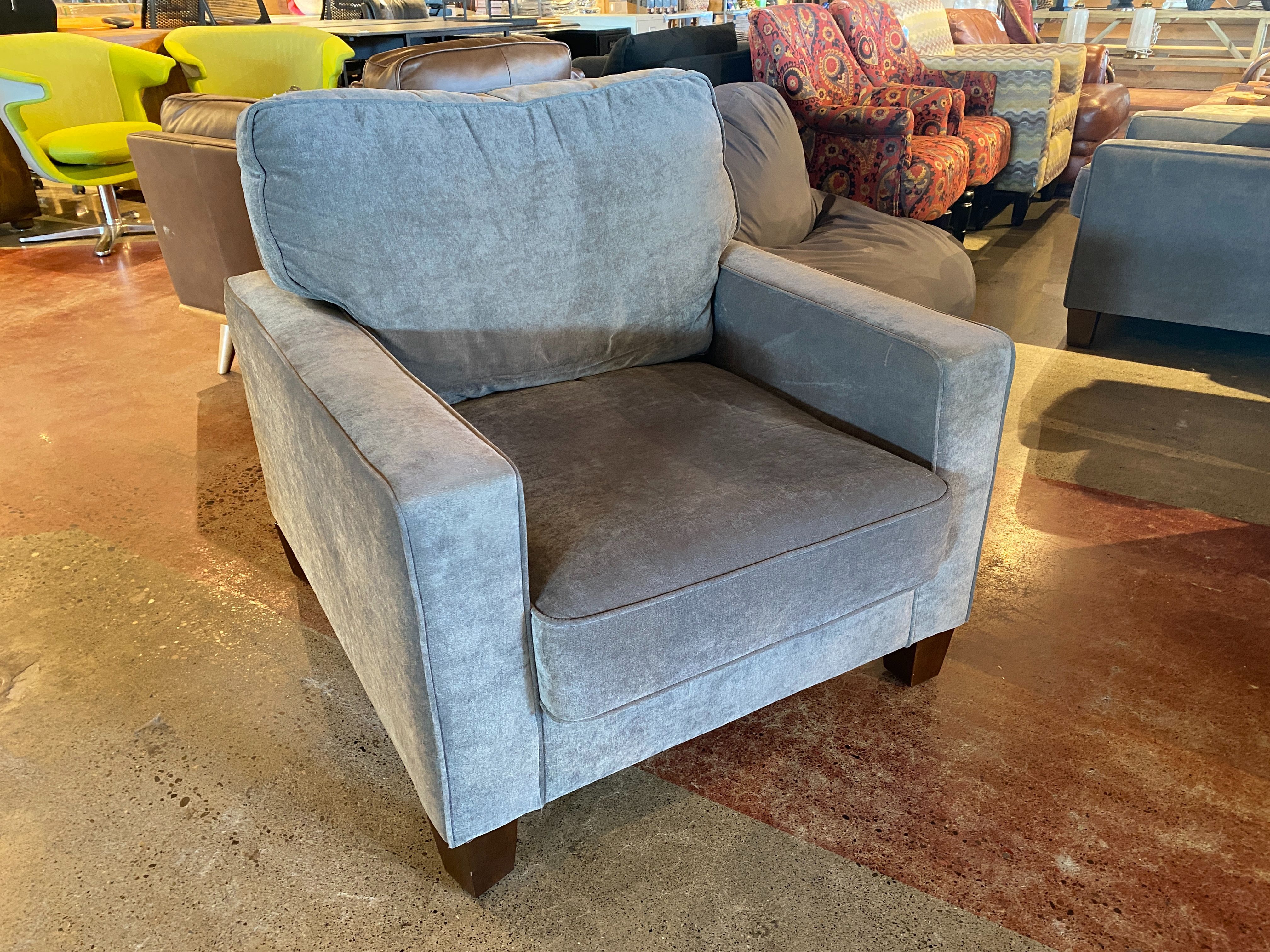 Modern Upholstered Fog Grey Armchair