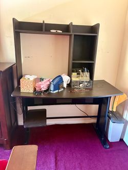 Brown wooden desk