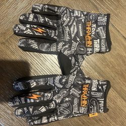 Thrashin Supply “Stealth” Gloves / Harley Davidson Motorcycles / Dirtbike MX Moto / BMX Bicycles (Size Large) 