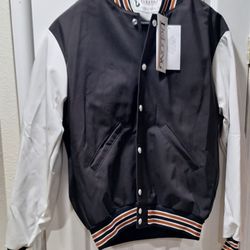 DELONG SPORTS JACKET BLACK JACKET WHITE SLEEVES 