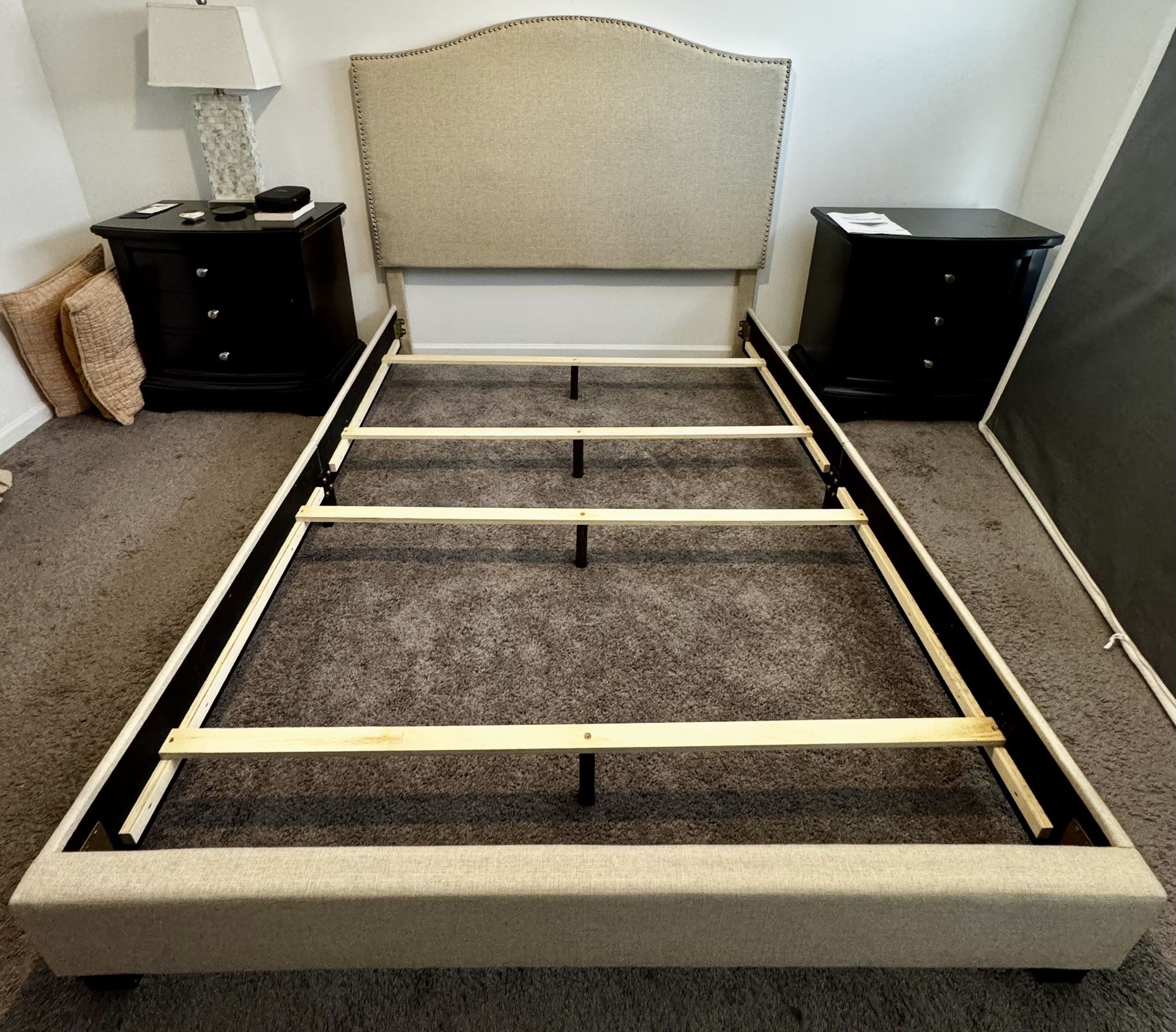 Queen Size Bed frame With USB Outlets (box Spring Included)