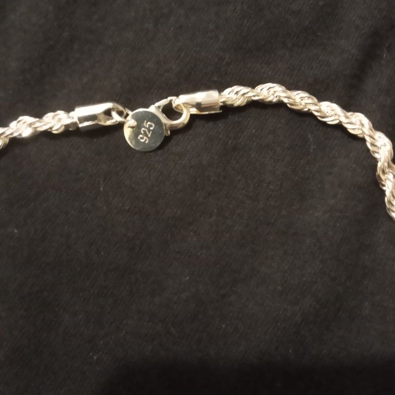 Sterling Silver Diamond _ Cutrope 20"