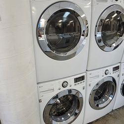 LG Front Loading Washer And Stackable Gas Dryer Set 